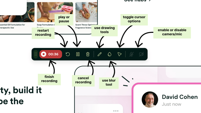 AI Screen Recorder controls