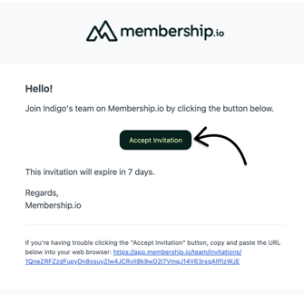 Accept team member invitation
