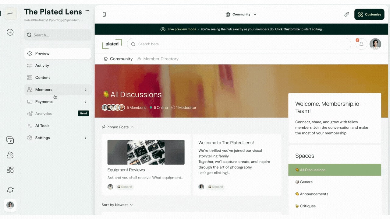 Accessing Payments Menu