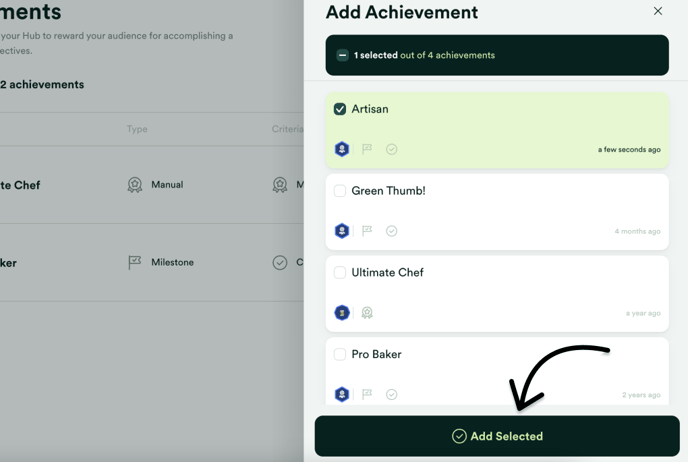 Add Selected Achievement