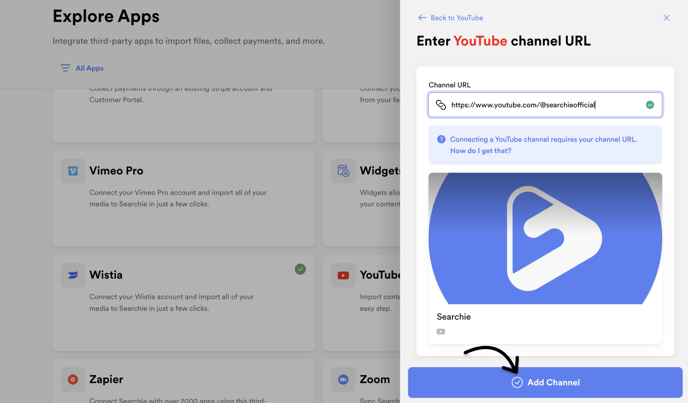 Add YouTube Channel