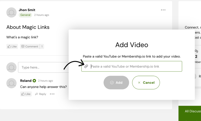 Add a YouTube or Mio video on your post