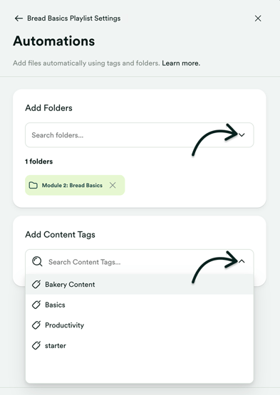 Add folders and tags