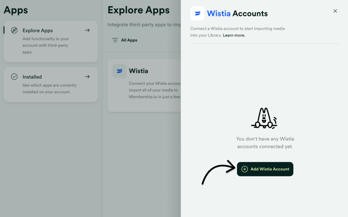 Add your Wistia account