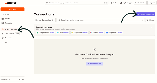 App connections - Create connection