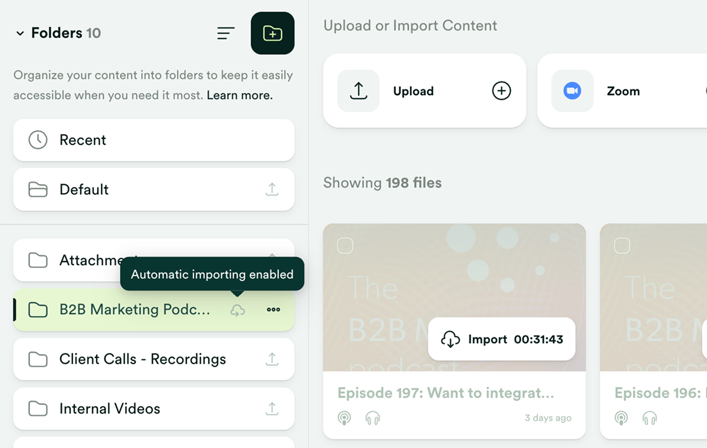 Import and sync new content from your app connections