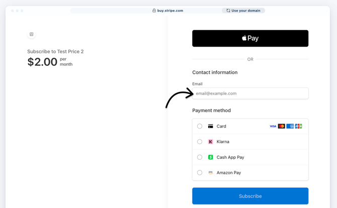 Checkout page email address field (2)