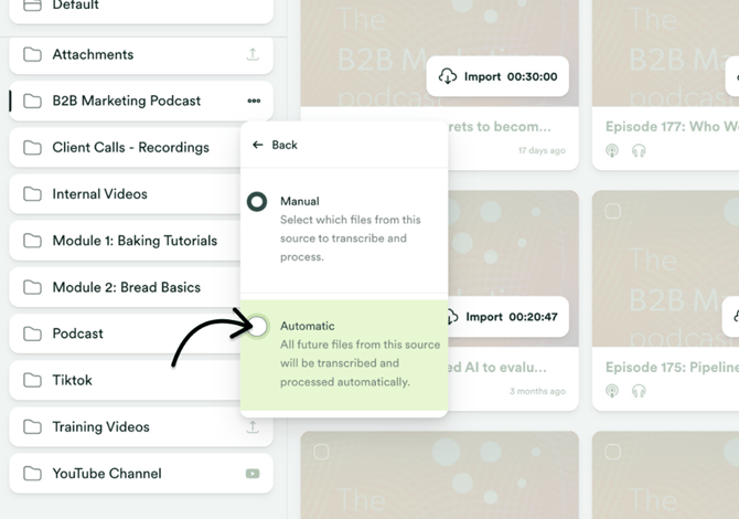 Choose Automatic importing