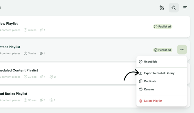 Choose Export to Global Library