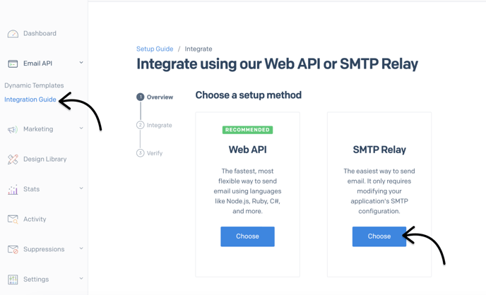 Choose SMTP relay