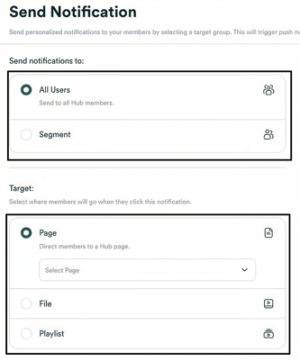 Choose notification audience and target