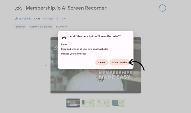 Click Add extension