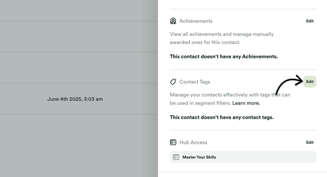 Click Edit beside Contact Tags