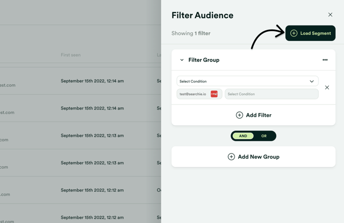 Click Load Segment