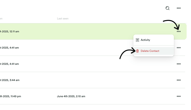Click Menu - Delete Contact