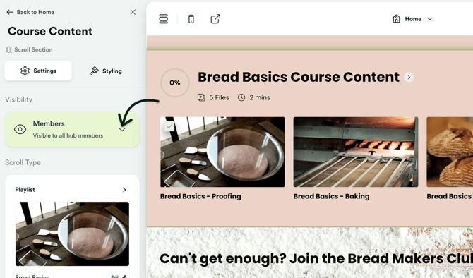 Click on Visibility dropdown