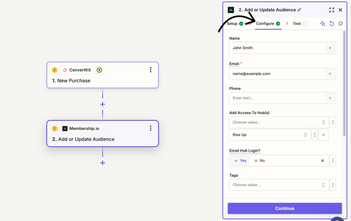 Configure Zap Action 2