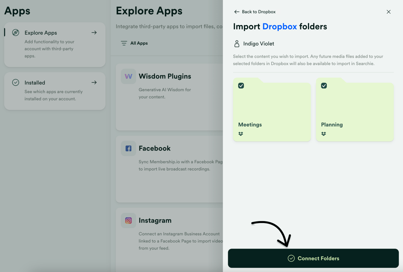 Import media from Dropbox