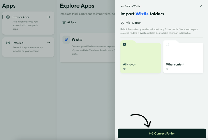 Connect Wistia Folders