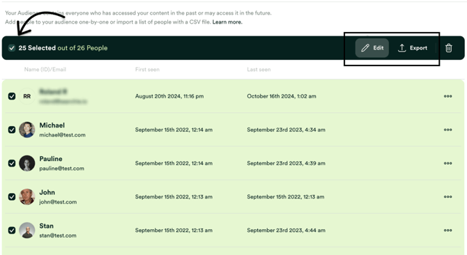 Contact bulk actions