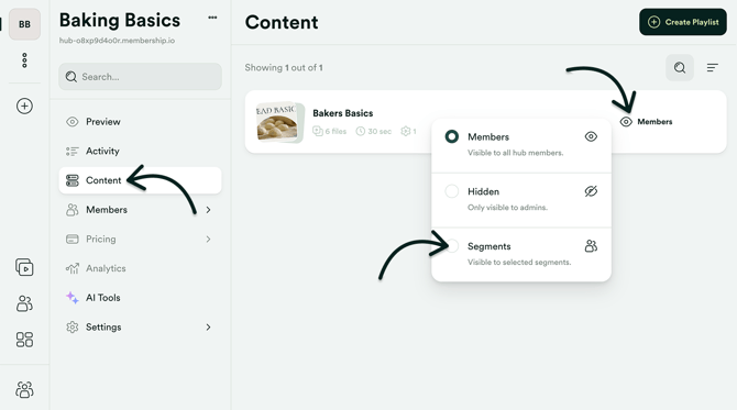 Content - Visibility - Segments