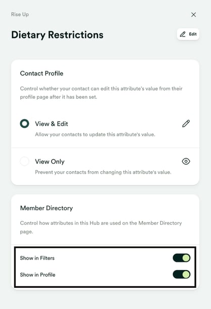 Control attributes