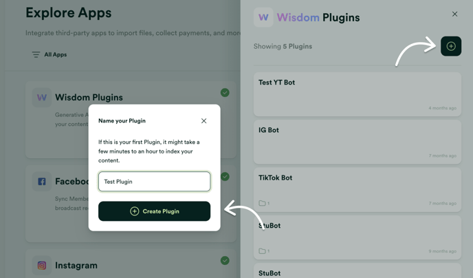 Create a new plugin and enter a name