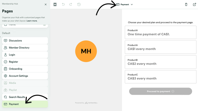 Customize payment page