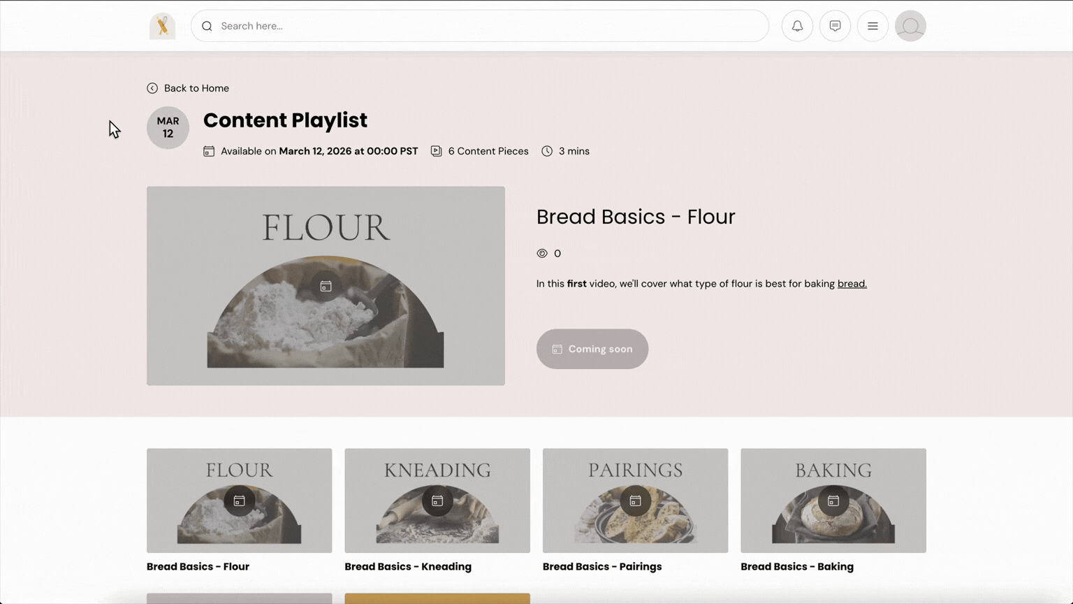 Different content schedules