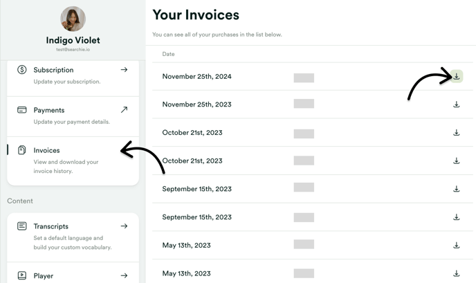 Download invoice