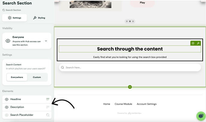 Edit Search Elements