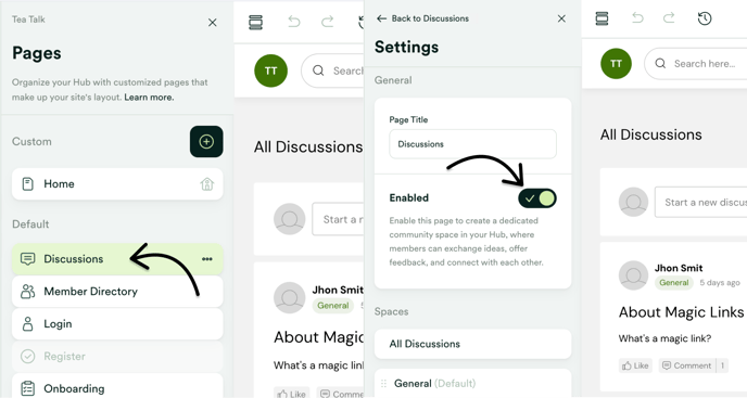 Enable discussions on your hub