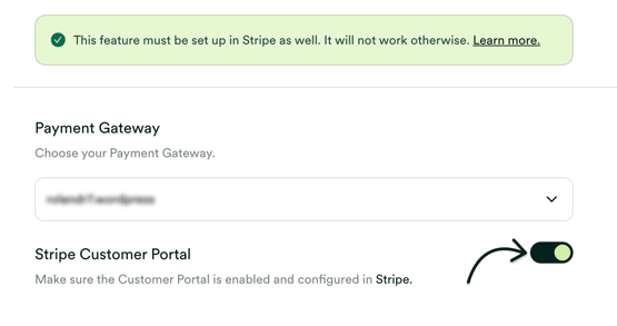 Enable the Stripe Customer Portal