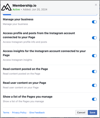 Ensure FB-MIO permissions