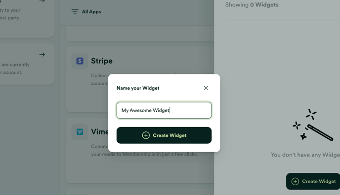 Enter a name for your widget