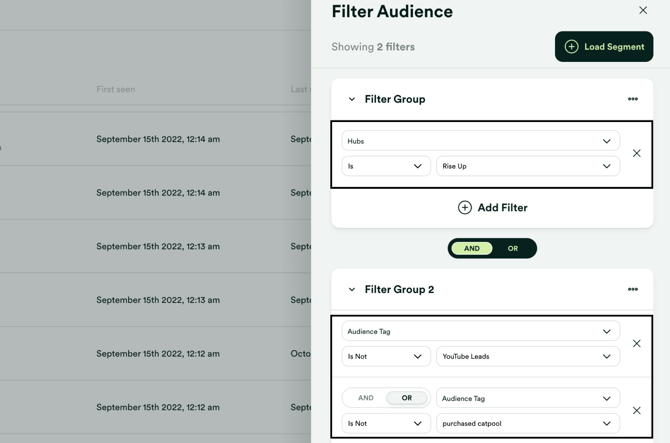 Filter - onboarding sequence