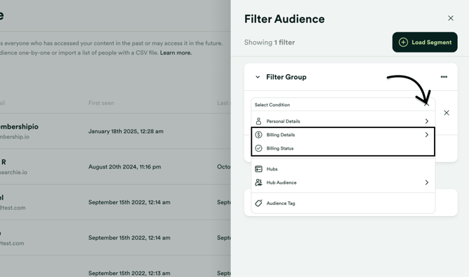 Filter Audience using Billing