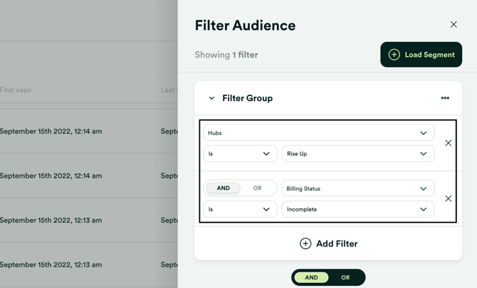 Filter by Abandoned cart
