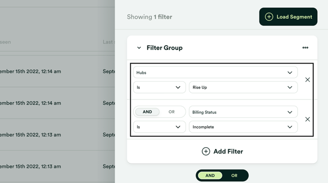 Filter by abandoned cart aka Incomplete Billing