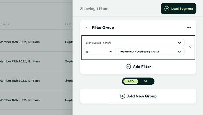 Filter by billing info