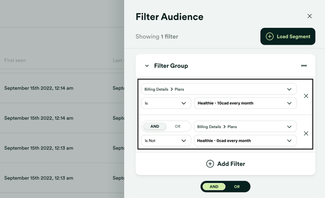 Filter by membership tiers
