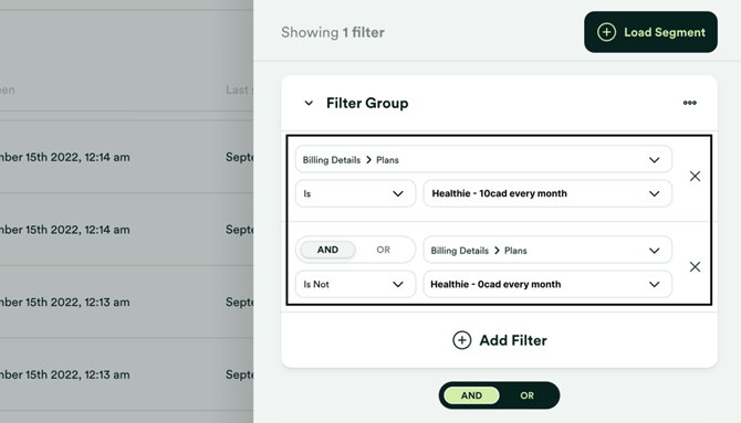 Filter by the membership tiers