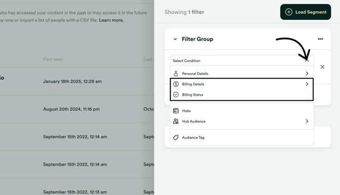 Filter contacts by billing