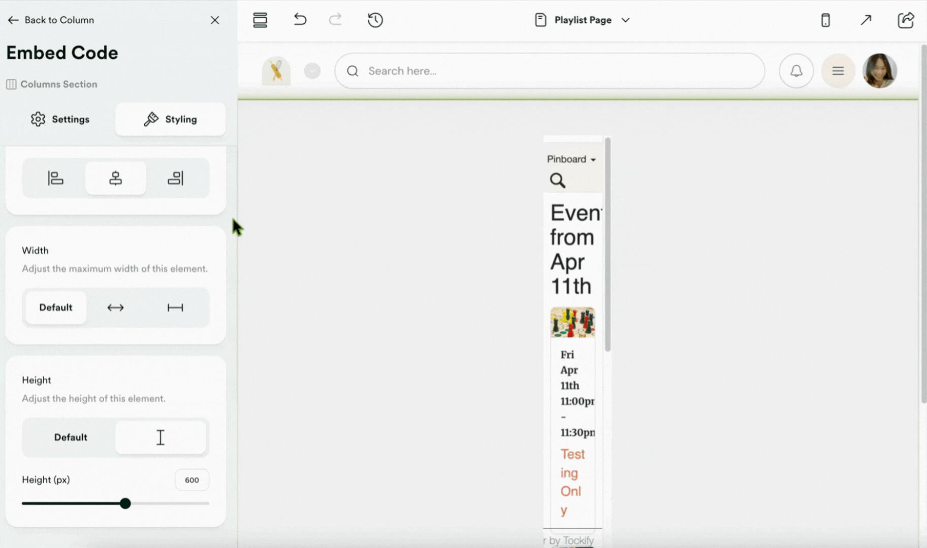 GIF - Resolve calendar embed dimensions issue
