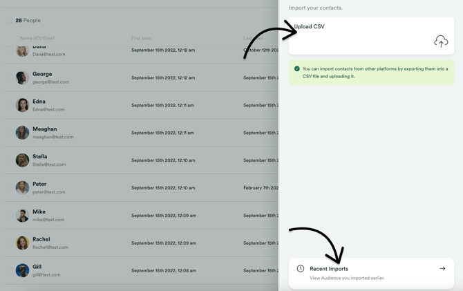 Import Contacts options