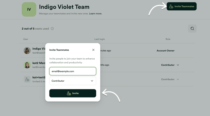 Invite a person to join your Team