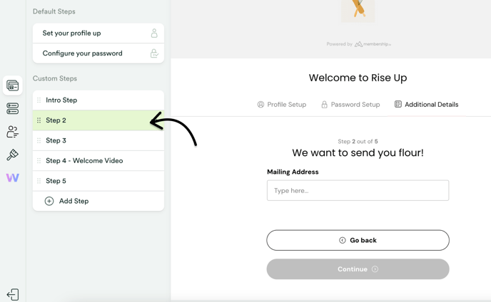 Locate attribute in the onboarding page