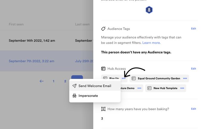 Modify audience member settings