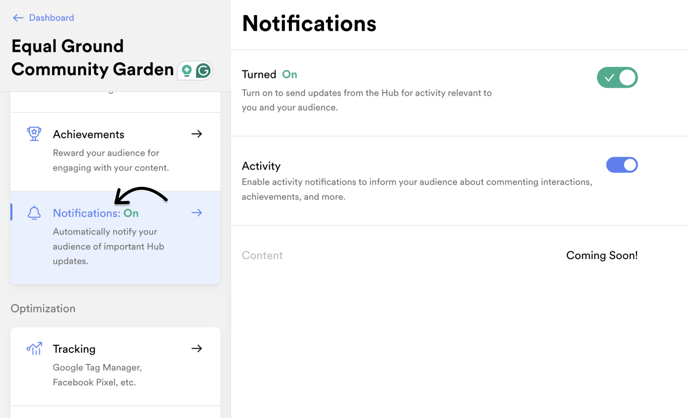 Notifications and Activity