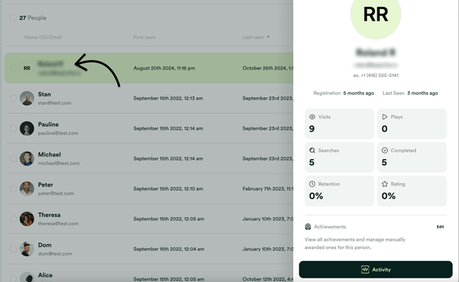Open a contact profile
